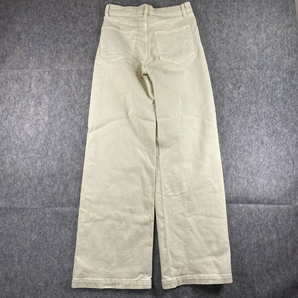 Gap High Rise Stride Wide-Leg Pants Jeans Women's 26x32‎ White Chino Work Office - Picture 12 of 15